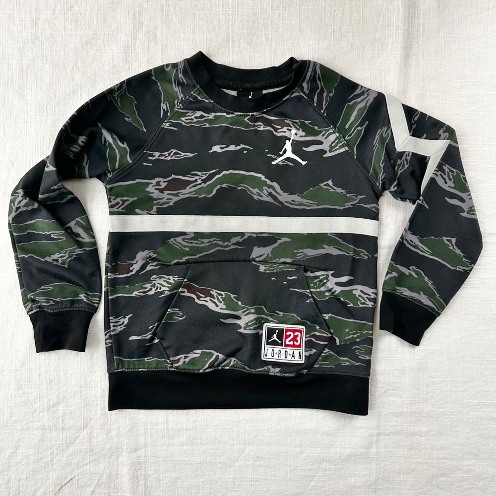 Jordan Therma Diamond Big Kids' (Boys') Crew Camo Pullover Crewneck Size M - Picture 1 of 11